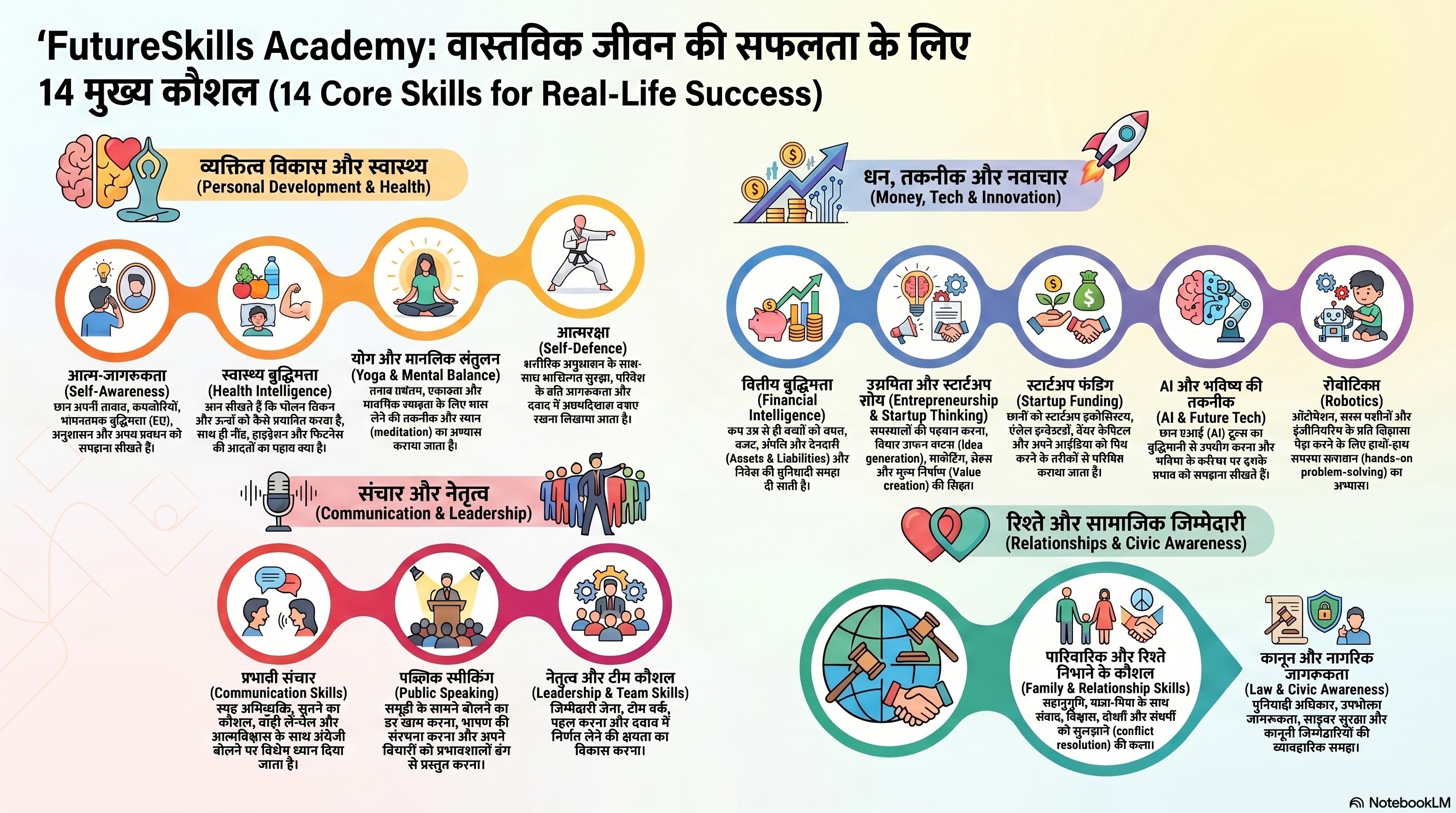 FutureSkills Academy Integrated Curriculum Map - 14 Life Domains Framework
